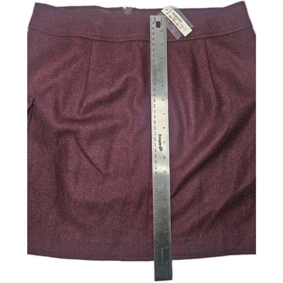 NWT Madewell ($98) Zip Front Mini Skirt Bordeaux Mélange Size 8 Medium ND130 - Picture 6 of 11